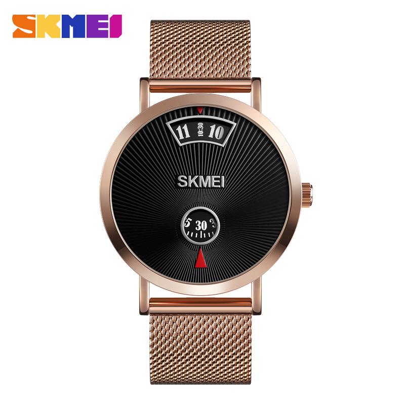 Fashion creative new waterproof men's business quartz watch hot sale simple mesh belt watch men