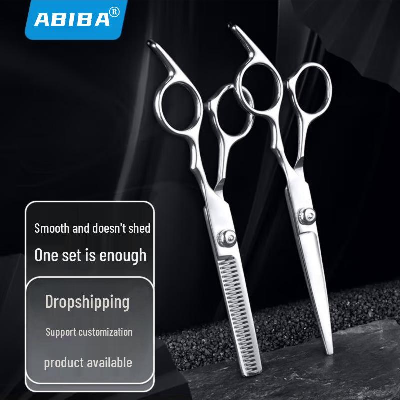 Stainless Steel Professional Barber & Pet Scissors Set - Thinning & Flat-blade Hairdressing Shears