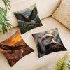 AMERICAN BALD EAGLE Wildlife Cushion Cover Durable Hypoallergenic Organic Linen Pillow Cover Short Size Washable Skin-Friendly