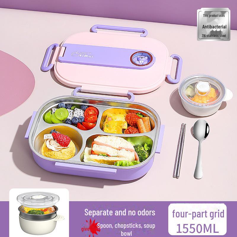 

«Детский изолированный ланч-бокс из нержавеющей стали марки 316 с отсеком для подноса»