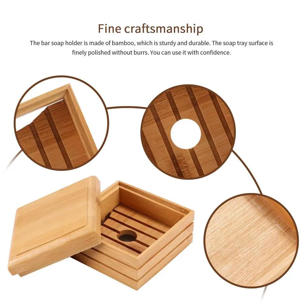 Bamboo Soap Box Convenient Lightweight Tray Holder Storage Rack Container Handcraft Bathtub Soap Dish Home