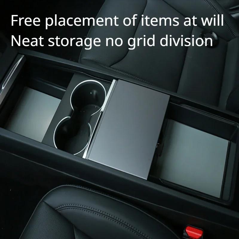 

For Tesla Model 3 High land 2024 Ice Crystal Central Control Armrest Center Console Transparent Storage Box Car Accessories