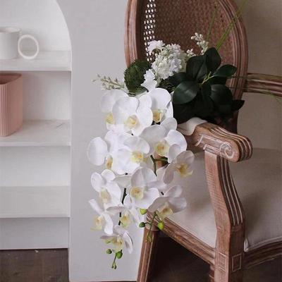 Elegant Artificial Phalaenopsis Floral Arrangement for Living Room, Wedding Décor, or Table Centerpiece.