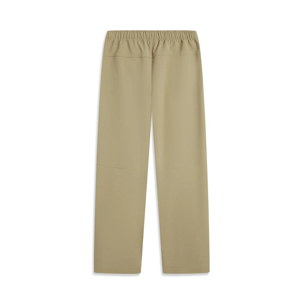 Li Ning Badfive Solid Mid Waist Drawstring Comfortable Breathable Casual Pants Men bottoms Khaki AYKUA23-3