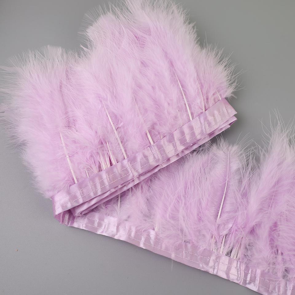 FeatherTurkey Feather Fringe 4-6inch Colorful Marabou Feather Tape for Handiwork Clothes Dress Handmade Cloth Strap Home Decoration