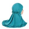 With Crinkles Ruffled Hem Hijab Soft Turban Caps Elegant Girl's Head Scarf  Eid Al-Fitr