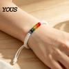 Minimalist Rope Bracelet Rainbow Beads for Men Women, Handmade Cute Small Gift Friends Braided String Bracelet, Adjustable Woven Wristband Boho