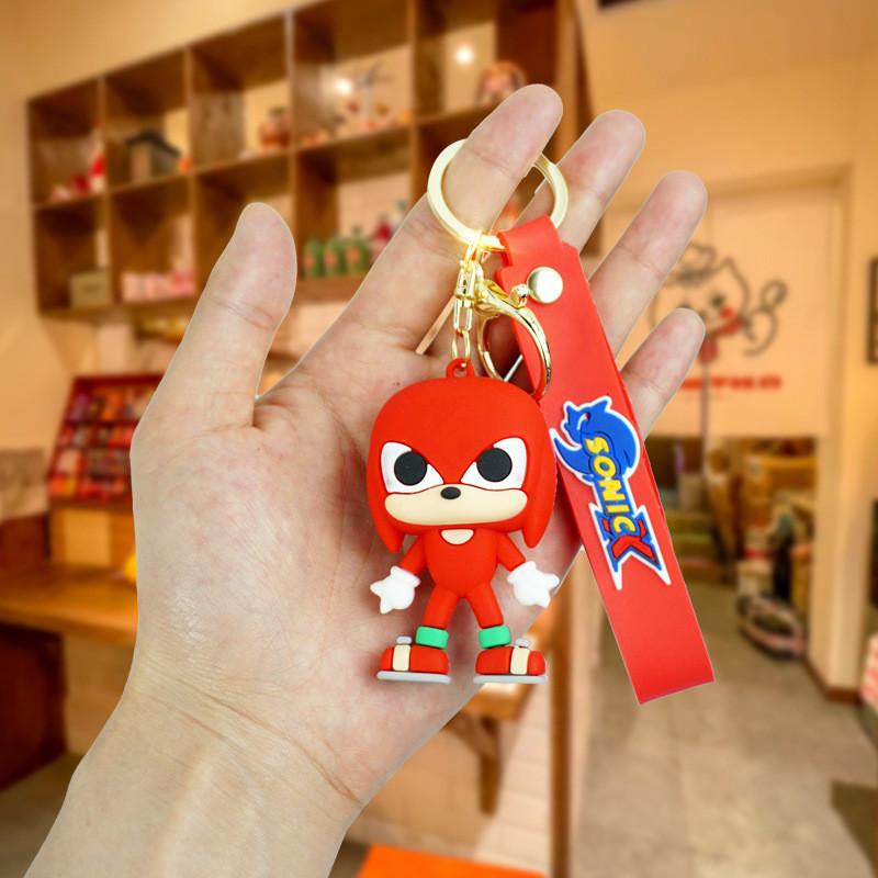  Porte-clés Vibrant Sonic The Hedgehog Dessin Animé Caoutchouc Porte-clés Accessoire Sac Voiture