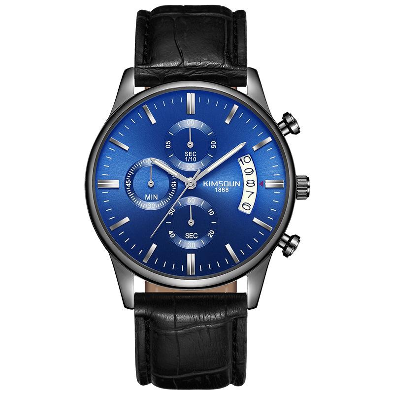 KIMSDUN Uhr Herren Top Marke Luxusuhr Herrenmode Netzarmband Sechs - Pixel Multifunktion Wasserdicht Kalender Quarz Tisch Studenten