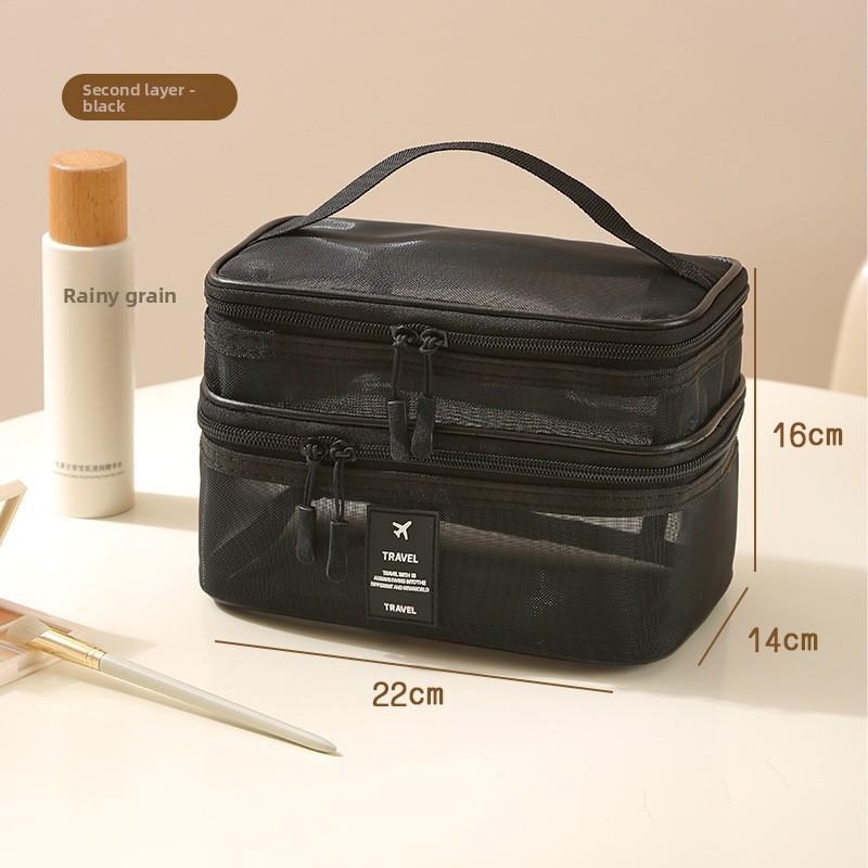 Multifunctional Nylon Travel Makeup Bag With Large Capacity And Mesh Clear Visibility For Home And Trips