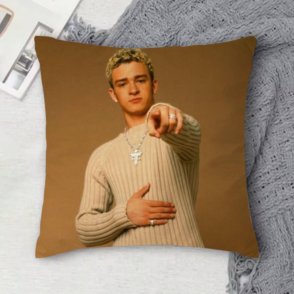 JJustin Timberlake Doublesided Printed Square Decorative Cushion Cover for Sofa Living Room Home Decor