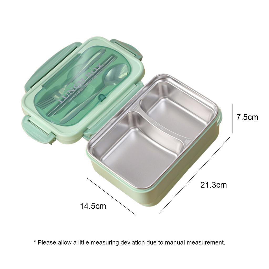 Portable Lunch Box 304 Stainless Steel Leakproof Divided Food Containers with Spoon and Chopsticks