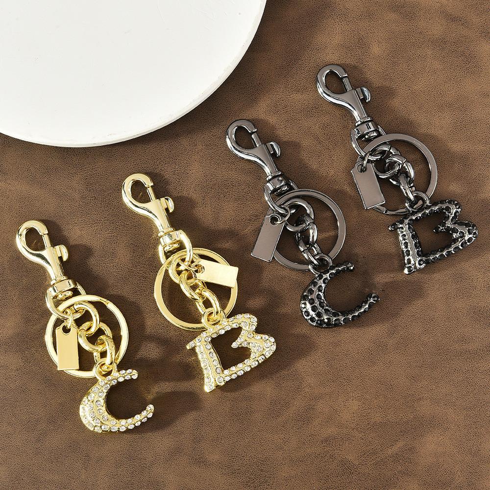 Alphabet Keychain With Alloy Crystals For Bag Decoration In Stylish Summer 2025