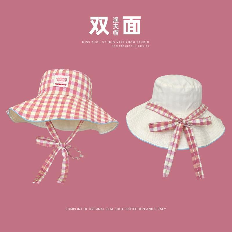 Mint Mambo Sunscreen Bucket Hat Women's Summer Double-sided Hat Large Brim Sunshade Sun Hat