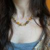 Hawaiian Style Colorful Plant Flower Czech Bead Pendant Acrylic Summer Collarbone Chain Women's Party Gift
