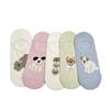 Spring and Summer Cute Little Animal Boneless Boat Socks for Girls, Cartoon School Style Pure Cotton Short Tube Anti-slip Invisible Socks