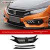 Glossy Black TR Grille & Body Kit for 2016 Civic Type R: Includes Rear Wing, Front Splitter, and Side Skirts.