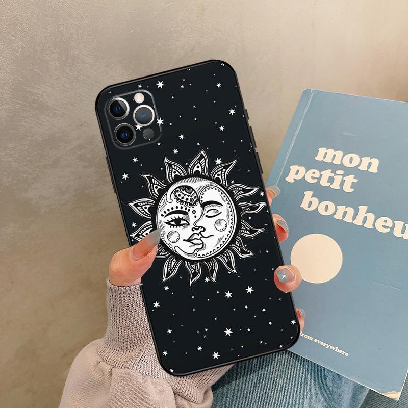 SUN AND MOON Mystic Zodiac Case For iPhone 17 Air 15 14 13 12 11 16 Pro Max 13 Mini XR 15 16 Plus 16e Back Cover Shell