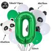 Cartoon Panda Animal Green 32inch Foil Number Balloon Set Children Birthday Party DIY Decoration Baby Shower Kids Animal Balloon