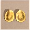 Matt Large Stainless Steel Stud Earring for Women, Pairs Chic Oval Irregular Ear Jewely
