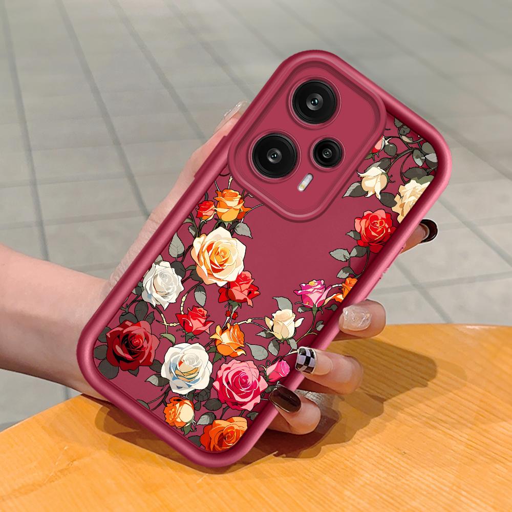 Model de imprimare cu scară pătrată din silicon moale Carcasă pentru telefon Acoperire completă Cameră cu protecție antișoc Carcasă din cauciuc pentru Xiaomi Redmi