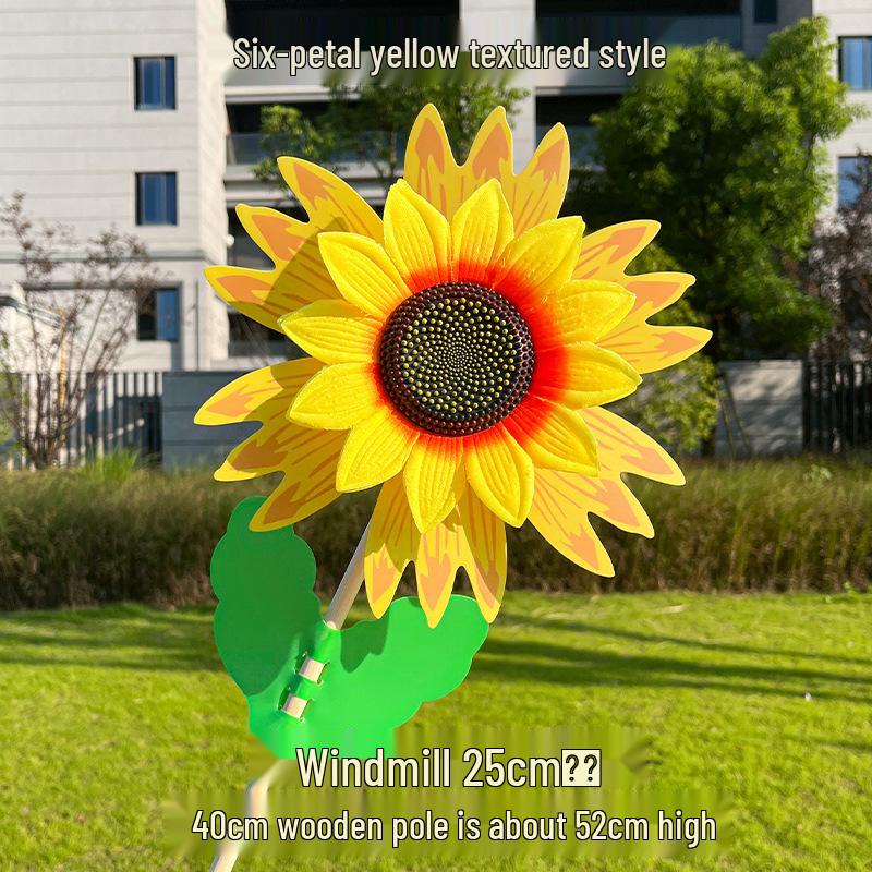 Colorful Sunflower Double-Layer Children's Handheld Pinwheel for Outdoor Decoration
