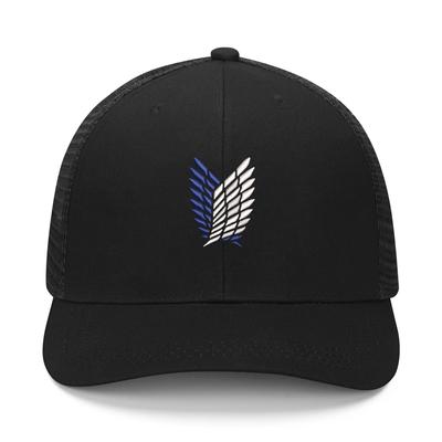Attack on Titan Logo-Stickerei-Mütze, Unisex-Baseballmützen für Damen, Hip-Hop-Mesh-Cap, Sommer-Kopfschmuck, maßgeschneiderte Mützen