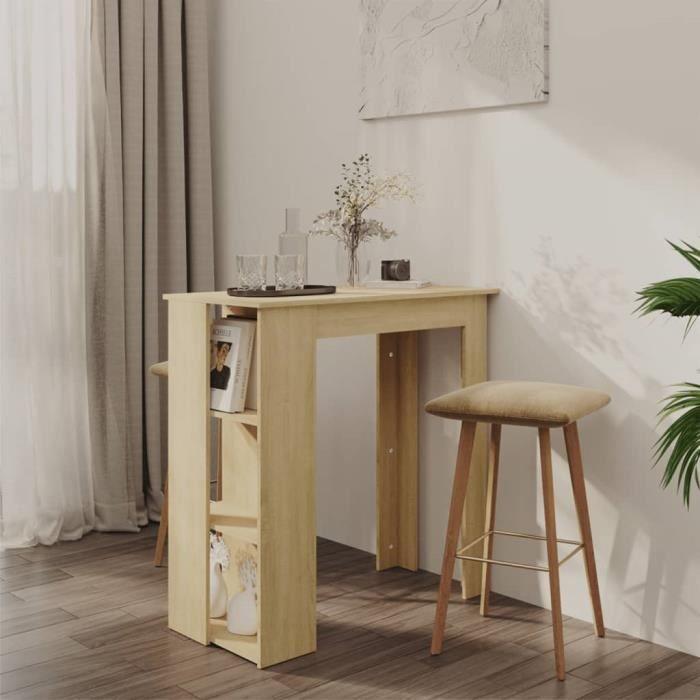 VidaXL Bar Table with Shelf Sonoma Oak 102x50x103.5cm Chipboard