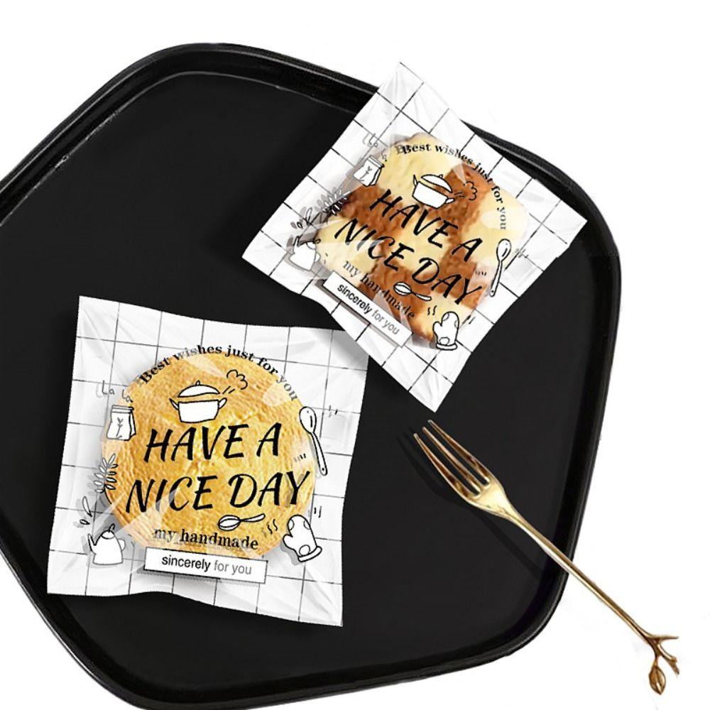 100Pcs Have A Nice Day Candy Gift Bags Cookies Baking Packaging Bag Xmas Gift Packaging Bags