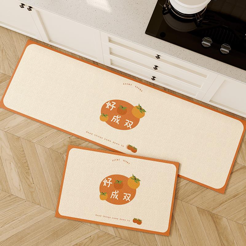 Kitchen Special Floor Mat, Diatom Mud, Water Absorption, Oil Absorption, Non-Slip, Long Strip Foot Pad, Household Entry Door, Dirt-Resistant Door Mat