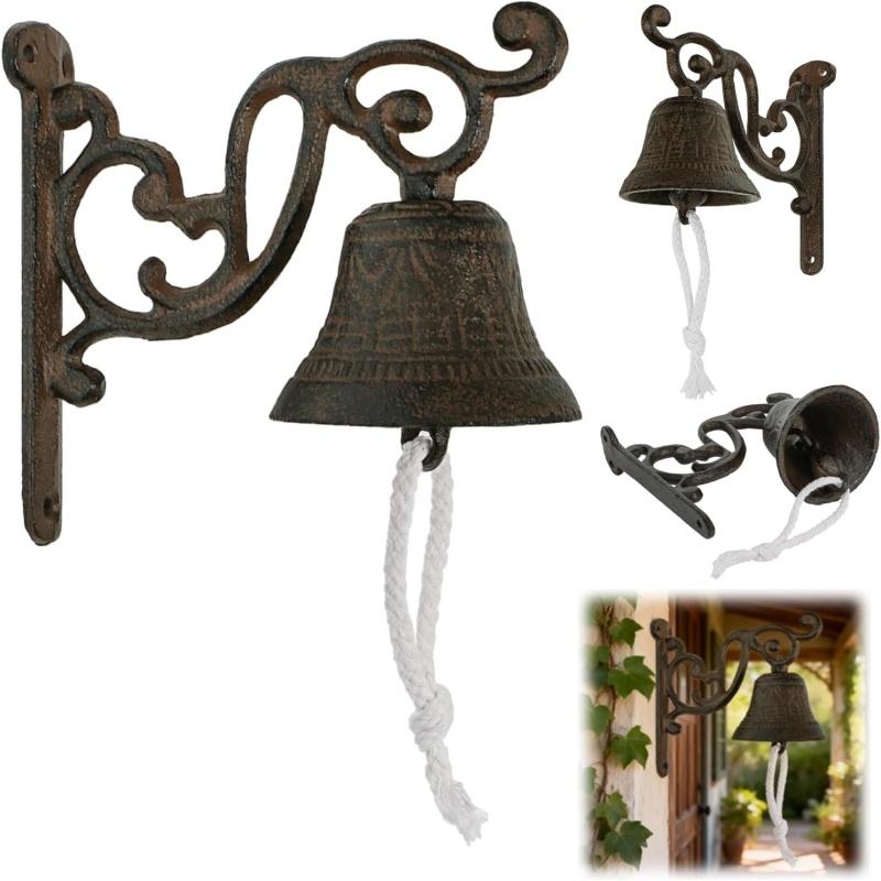 Rusty Iron Door Bell Rustic Bracket Wall Mounted Doorbell Home House Porch Decor