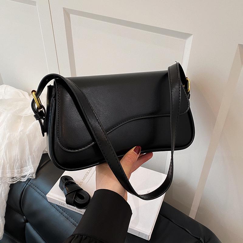 Women's Trendy 2025 Crossbody Bag - Solid Color, Wide Strap, Underarm and Shoulder Bag.