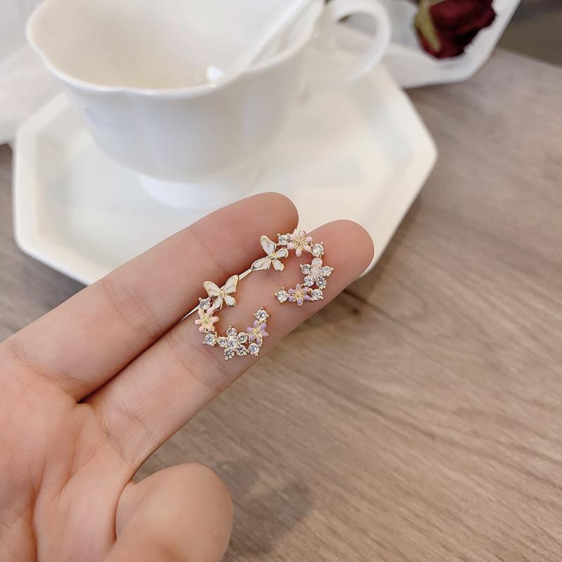 New Chinese Style Orchid Earrings New Exquisite Zircon Tassels Sweet Popular Atmosphere Ethnic Style Earrings Women s Jewelry