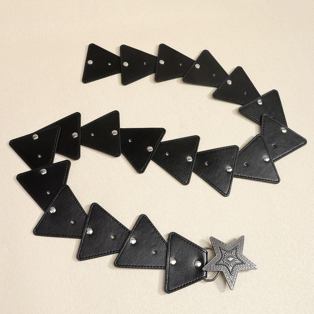 Subculture Y2K Star Belt Leather PU Rivet Belt Punk Cowboy Waistband  Girl