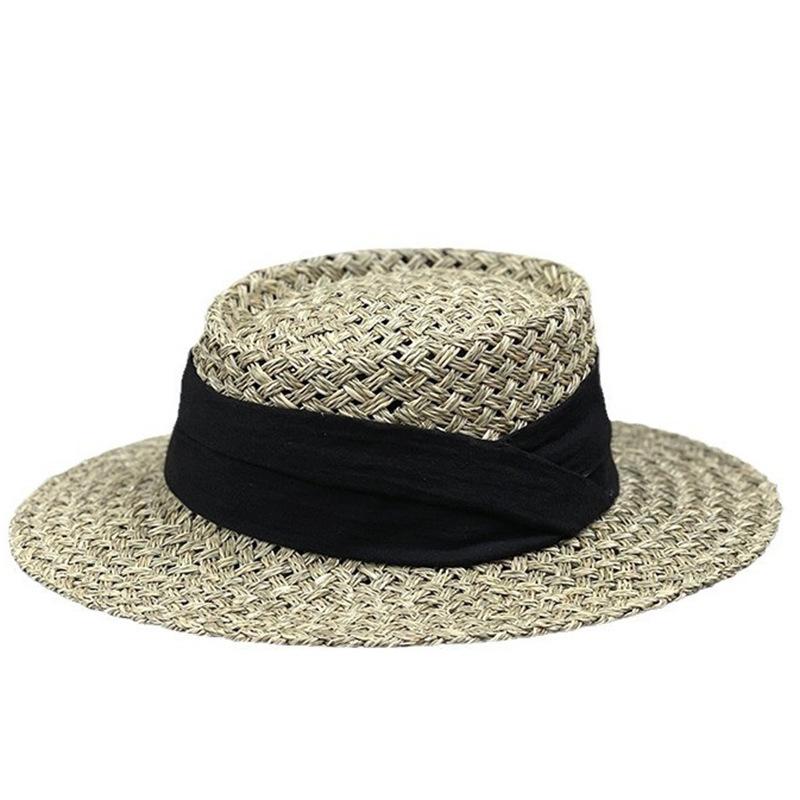 Internet Celebrities Ins French Concave Hat Female Seaweed Woven Straw Hat Travel Vacation Beach Shade British Top Hat