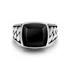 Silver Colored Ring Men's Cuban Chain Personalized Design Open Ring Versatile High-end Jewelry