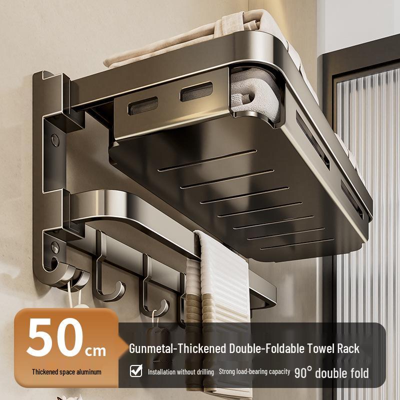 Wandmontierter, faltbarer Badezimmer-Handtuchhalter ohne Bohren