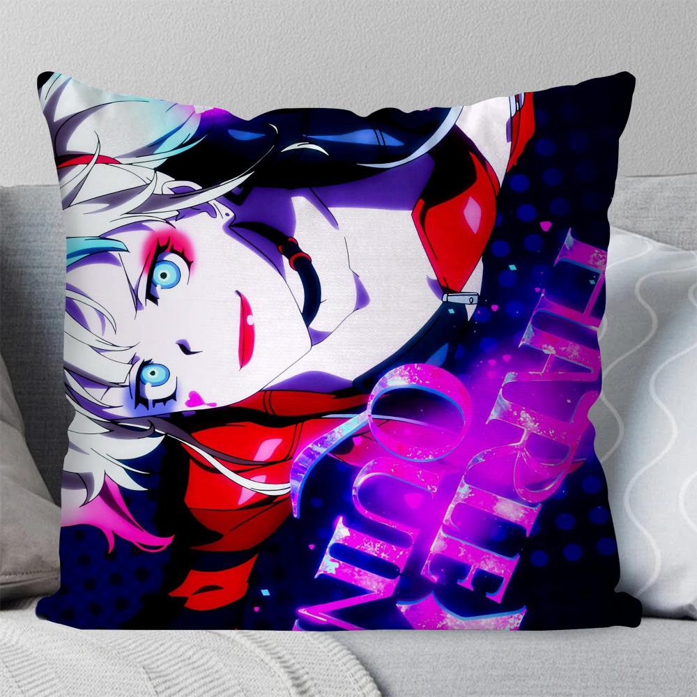 BEAST KINGDOM Harley Tv Quinn Pillow Case Square Pillow Bedroom Sofa Leisure ComfortCushionCar Living Room Home Decoration 40X40