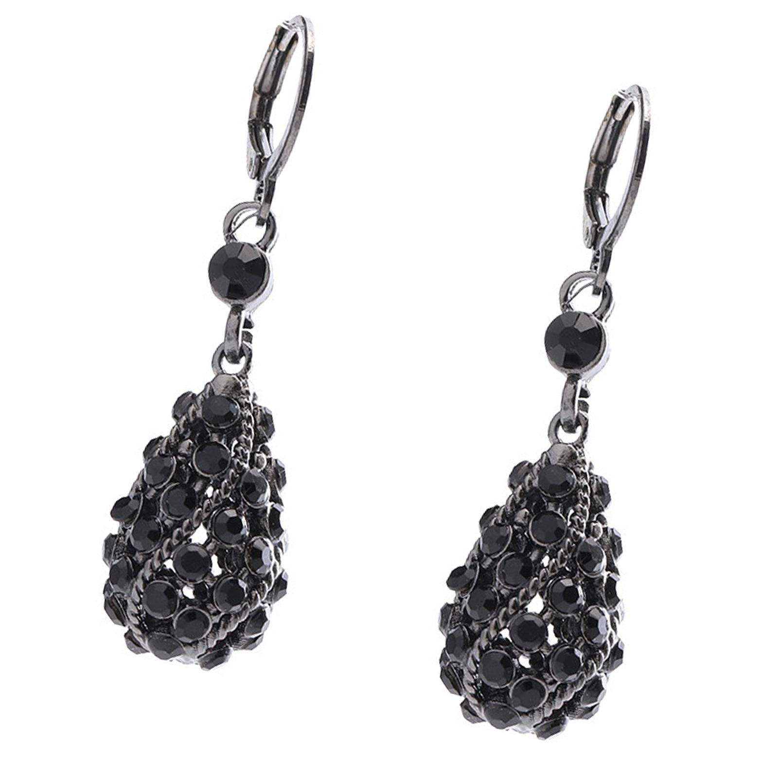 

Серьги в форме полой капли с полной кристальной отделкой Элегантные дизайны Портативные украшения из цинкового сплава для женщин