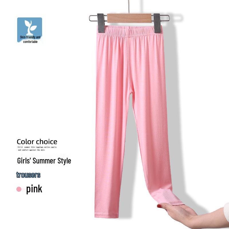 Girls' Modal Leggings for Spring/Summer - Black or White Dance Pants, Medium/Large Sizes