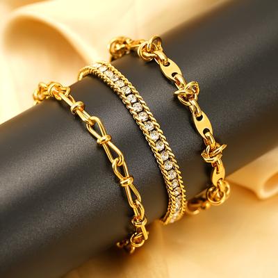Bracciale Semplice Personalità Acciaio al Titanio Placcatura Colore Ritenzione Donna Metallo Trendy Ovale Marea