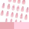 Sweet Pink Short Almond Wearable False Nail Tips
