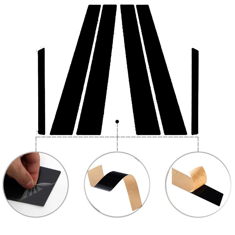 6pcs Car Door Window Trim Cover Glossy Black Carbon Fiber Chrome Sticker Pillar Posts Decal Accessories for Nissan Maxima A34 2004-2008