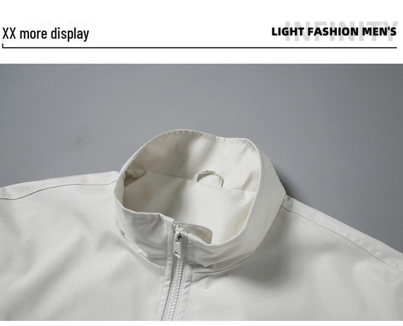 Męska modna kurtka bomberka o luźnym kroju ze stójką - casualowa jesienna odzież robocza w stylu baseballowym