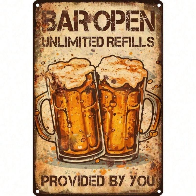 

Vintage Metal Wall Art for Bar 8x12 Inch Gift