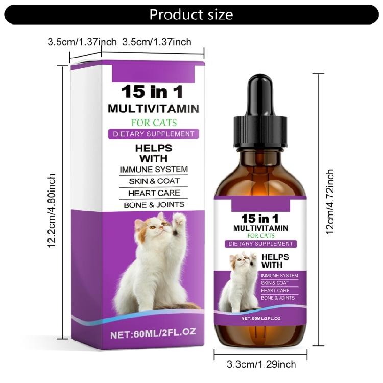 Katzen Multivitamine Flüssig Katzen Leckerlis für Gesundheit Haustier Ernährung Ergänzungen zur Verbesserung der Ernährung