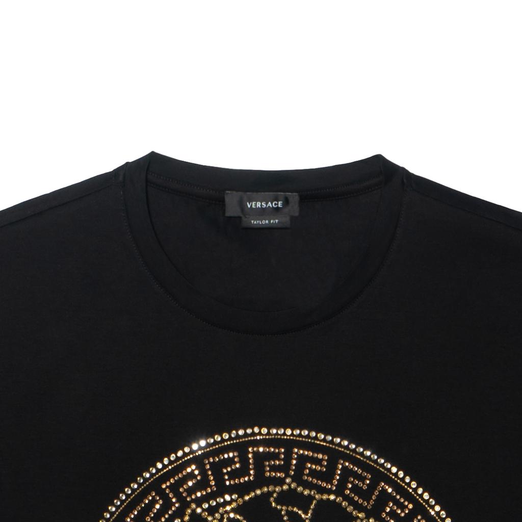 Versace T-Shirts Men's Black Crew Neck Moderate A77987-A201952-A1008