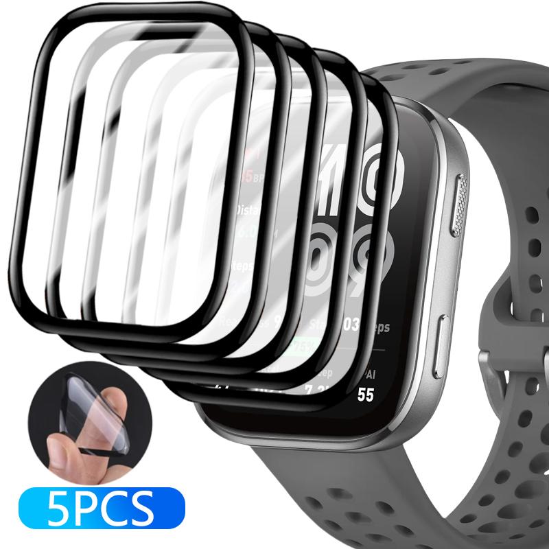 1-5Pcs Flexible Protective Film for Amazfit Bip 6 5 Screen Protector Anti-scratch 3D Curved PMMA Films for Amazfit Bip6 Bip5