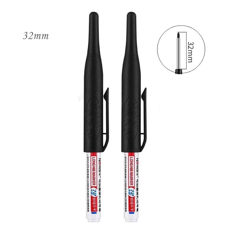 32/20mm Waterproof White Oily Deep Hole Long Nib Head Markers Pen Set for Metal Perforating Bathroom Woodworking Decoration Tool