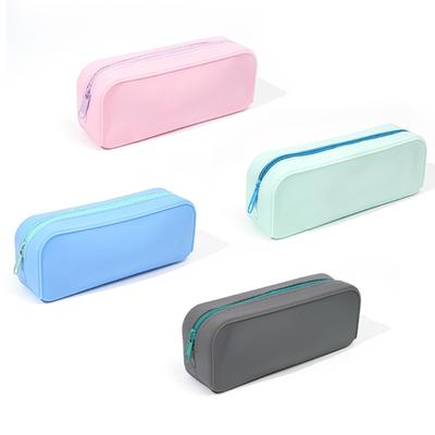 Trousse à stylos multifonctionnelle Fermeture éclair en silicone Grande capacité Imperméable Poches organisatrices pour crayons Pour étudiant Enfant